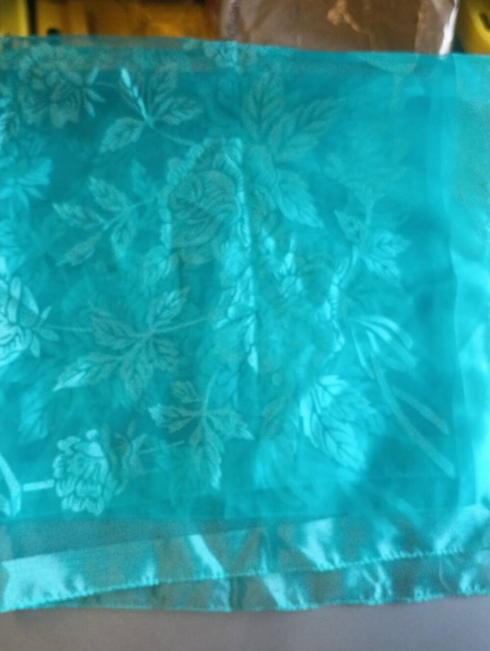 Teal Floral Sheer Scarf - Women Accessories